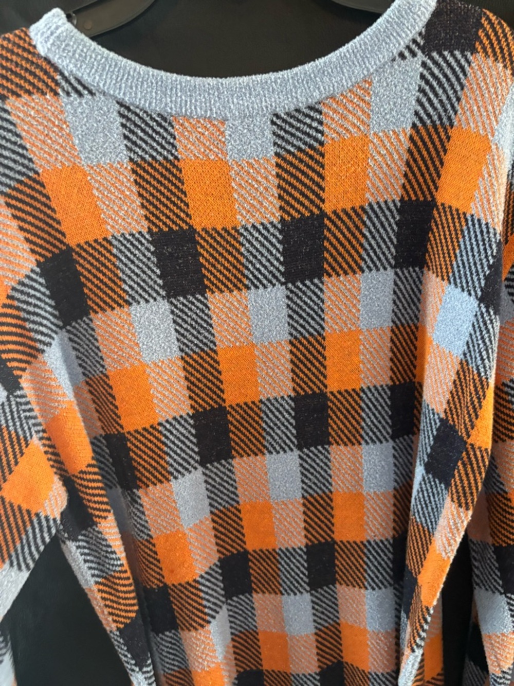 Ann Taylor Check Plaid Belted Midi Sweater Dress - Picture 7 of 9